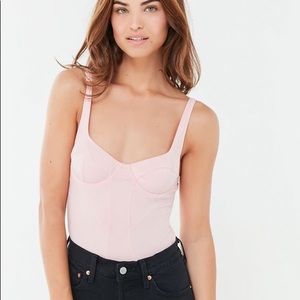 Urban Outfitters Corset Bodysuit Pink